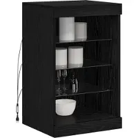 vidaXL LED Dressoir Zwart Eiken 41 x 37 x 67 cm Bewerkt hout