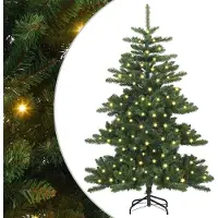 Syfax Kunstmatige Inklapbare Kerstboom Groen 150 cm PVC en staal