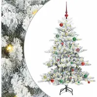 Syfax Kunstmatige Inklapbare Kerstboom Wit 150 cm PVC en staal