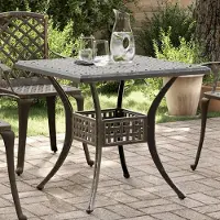Prolenta Maison Exclusive - Tuintafel, bronskleurig, 80x80x75 cm, aluminium gietwerk
