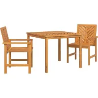 Syfax Tuin eettafelset 3 st Bruin Massief Acaciahout