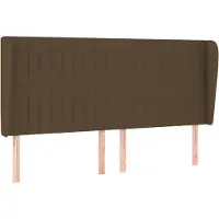 vidaXL Hoofdbord met randen 183x23x118/128 cm stof donkerbruin