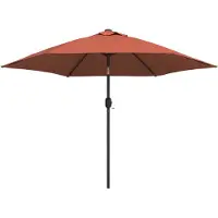 Syfax Parasol met LED-verlichting en stalen paal 300 cm terracotta