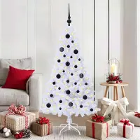 Prolenta Maison Exclusive - Kunstkerstboom, wit, 150 cm, gemaakt van PVC en staal