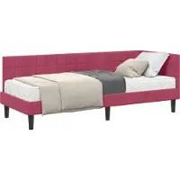 Syfax Hoekbedframe met Matras 2 st Wijnrood 80 x 200 cm Fluweel