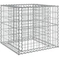 vidaXL Schanskorf 70x70x65 cm gegalvaniseerd ijzer zilverkleurig
