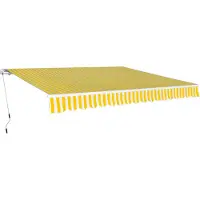 Syfax Luifel handmatig uittrekbaar 400 cm geel/wit