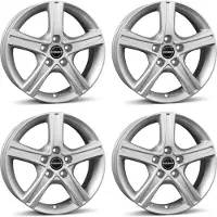 BORBET 4 velgen, model CWD, 7.0x17 inch, ET46, 5x108, zilverkleurig, geschikt voor Pössl voertuigen. Aluminium velgen voor Pössl