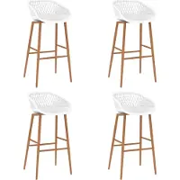 The Living Store Living Store barkruk, 4 stuks, wit