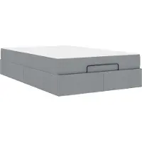 Syfax Bedframe met matras 2 st Lichtgrijs Stof