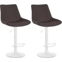 CLP Set van 2 barkrukken Toni, bekleding: stof, kleur: rood, frame: metaal met chroomlook