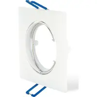 Braytron 12x Ultra-platte inbouwframe, vierkant, wit. Inbouwspots, 80x80mm. Inbouwverlichting inclusief 12x 5W GU10 LED lampen, koud wit. Plafondspots