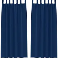vidaXL Blackout Gordijnen met Ringen 2 st Donkerblauw 260 x 140 cm