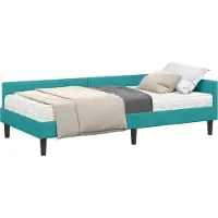 Syfax Hoekbedframe met Matras 2 st Turquoise 100 x 200 cm Fluweel
