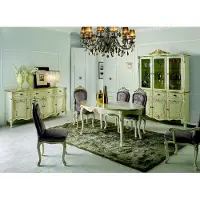 AEA Esstisch 5 Stühle Komplettes Esszimmer Garnitur 6tlg Holz Italienische Möbel