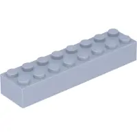 LEGO 2x8 steen 3007 - 50 stuks, lichtblauwgrijs