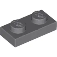 LEGO 250x 1x2 Platen 3023 - Platte elementen, donkerblauwgrijs - Donkerblauwgrijs