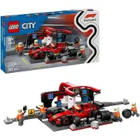 LEGO City Ferrari F1, pitstop, 322 onderdelen, constructiespeelgoed, geschikt voor kinderen vanaf 6 jaar, inclusief minifiguren en accessoires