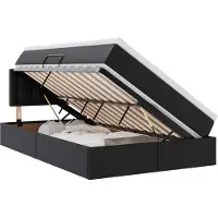 vidaXL Opslag bed met matras met matras Zwart 120 x 200 cm Kunstleer