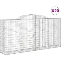 vidaXL Schanskorven 20 st gewelfd 300x50x140/160 cm ijzer