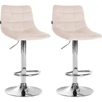 CLP Set van 2 barstoelen Jerry, bekleding: fluweel, kleur: donkergrijs, frame: chroom