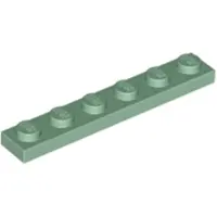 LEGO 1x6 Platte steen 3666 - 250 stuks, zandgroen
