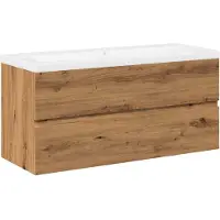 vidaXL Wastafelkast met ingebouwde wasbak artisanaal eikenkleurig