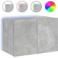 Syfax Tv-wandmeubel met LED-verlichting 60x35x41 cm betongrijs