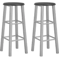 Prolenta Maison Exclusive - 2 barkrukken, zilverkleurig, van MDF
