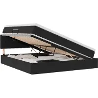 vidaXL Opbergbed met matras met hoofdeinde Zwart 160 x 200 cm Fluweel