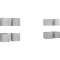 vidaXL Tv-wandmeubelen 8 st 30,5x30x30 cm betongrijs