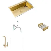 OEM Gouden spoelbak, enkelvoudig, opzetmodel, rechthoekig, 53x43 cm