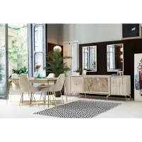 AEA Stilvolle Esszimmer Garnitur Luxus Set Designer Esstisch mit 6x Stühlen