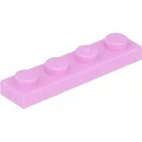 LEGO : 50 stuks platte steentjes 1x4 in een lichtroze kleur