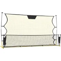 Syfax Voetbal reboundnet 183x85x120 cm polyester zwart en geel