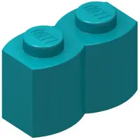 LEGO 1x2 Palissade – 100 stuks, donker turkoois