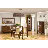 AEA Klassiches Esszimmer Set Kommode Tisch Stühle Vitrine Wohnzimmer Set Italien