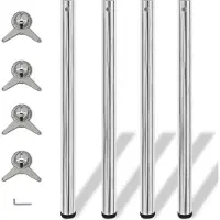 Syfax Tafelpoten in hoogte verstelbaar chroom 870 mm 4 st