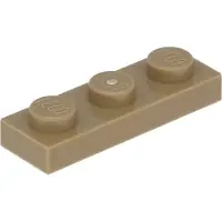 LEGO 1x3 Platte steen 3623 - 250 stuks, donkerbeige