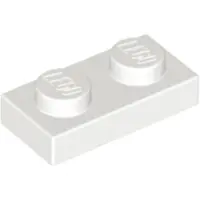 LEGO 100x 1x2 Platen 3023 - Platte plaat, wit