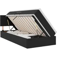 vidaXL LED opbergbed met matras Zwart 90 x 200 cm Fluweel