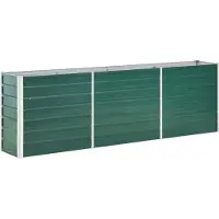 Syfax Plantenbak verhoogd 240x40x77 cm gegalvaniseerd staal groen
