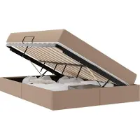vidaXL Opslag bed met matras met opslag 2 st Cappuccino Leer