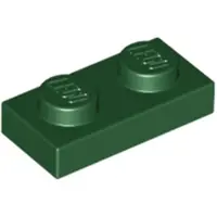 LEGO 50x 1x2 Platen 3023 - Platte stenen, donkergroen