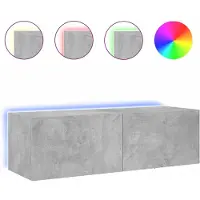 Sonstiges Tv-wandmeubel met LED-verlichting 100x35x31 cm betongrijs