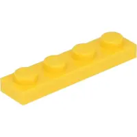LEGO Platte steen 1x4 (3710) - 250 stuks, geel