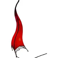 SIMANDRA Oosterse lamp, hennep lamp, Marokkaanse lederen lamp, tafellamp, vloerlamp, Parijs, zon, 100 cm, rood