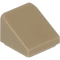 LEGO 1x1 Schuine steen, 30° helling, afmetingen 1x1x2/3, artikelnummer 54200 - 50 stuks, donkerbeige