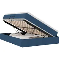 vidaXL Opslag bed met matras met opslag Blauw 140 x 200 cm Polyester