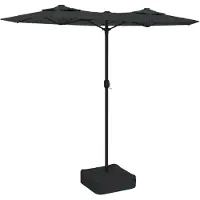 Syfax Parasol dubbel dak met LED's 316x145 cm antracietkleurig